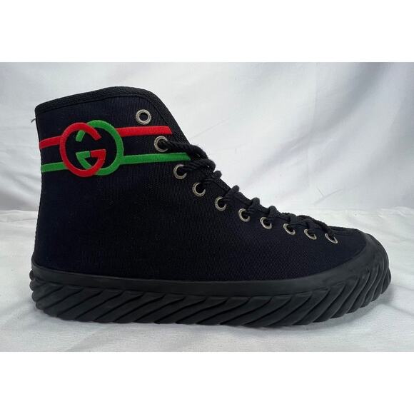 Gucci Interlocking G Hightop Black Sneakers Men\'s US7.5 SPB-CA 346079 main image 11